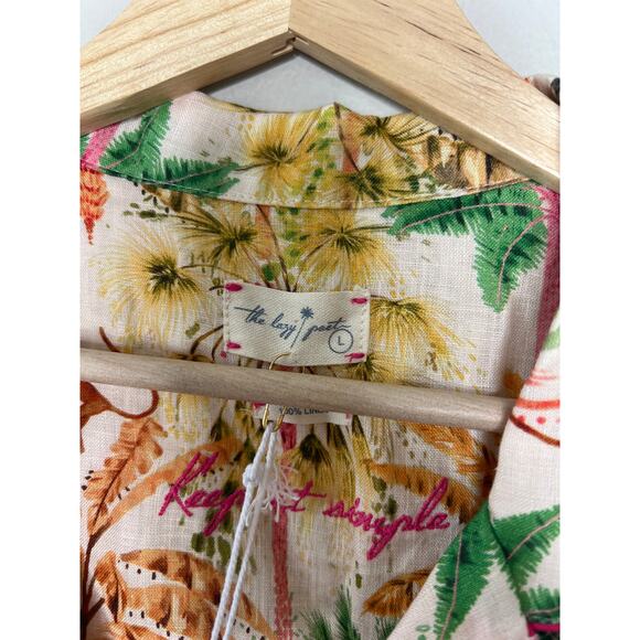 NWT The Lazy Poet Nina Linen Elastic Short Pajama Set Sleepwear Pegasus Size: L - Picture 10 of 11